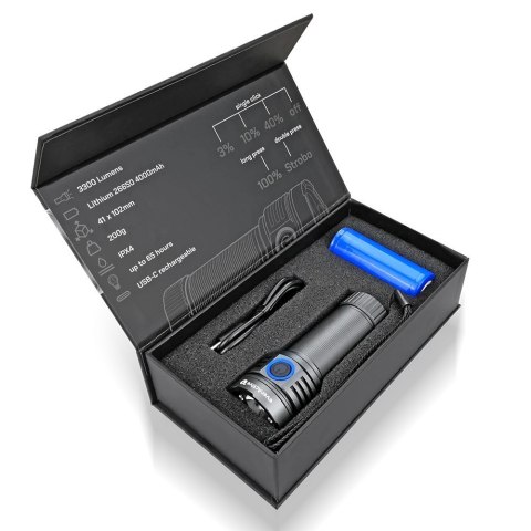 Latarka ręczna diodowa LED Luminator FL-3300R IPX4 USB-C