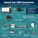 Przedłużacz (extender) po skrętce kat.6A USB 3.1 Gen1 do 100m, 3x USB-A, 1x USB-C do 5 Gbps, 1x RJ45 (Gigabit Ethernet) - zesta
