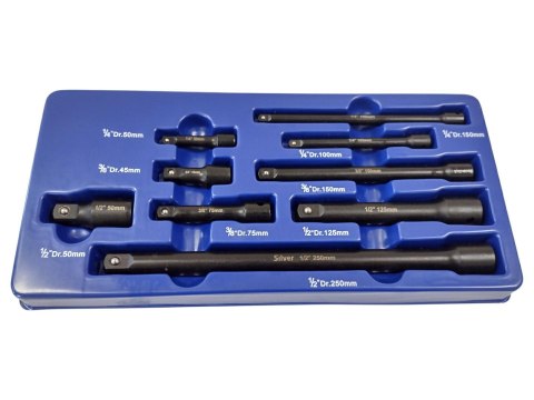 PRZEDŁUŻKI UDAROWE 1/4" 3/8" 1/2" 9szt. SILVER