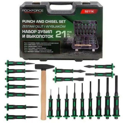 ROCKFORCE WYBIJAKI + DŁUTA ZESTAW 21szt.