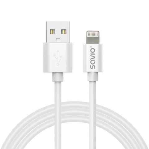 Kabel USB SAVIO CL-192 USB-A do Lightning 1m biały