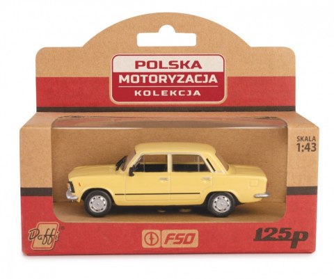 Pojazd PRL Fiat 125p żółty