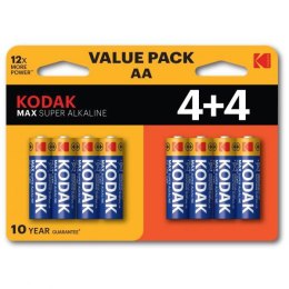 Kodak MAX SUPER Jednorazowa alkaliczna baterie AA, 8-pack