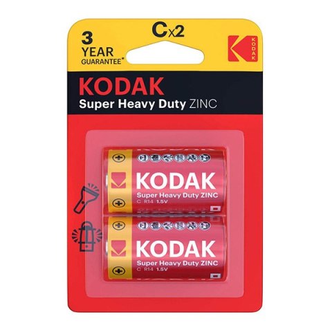Kodak SUPER HEAVY DUTY Jednorazowa cynkowo-węglowa baterie LR14, 2-pack