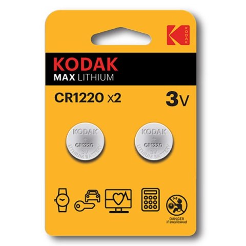 Kodak MAX Jednorazowa litowa baterie CR1220, 2-pack