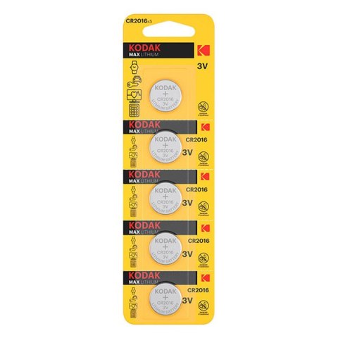 Kodak Jednorazowa litowa baterie CR2016, 5-pack