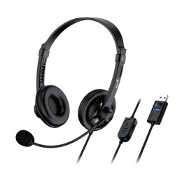 Genius HS-230U słuchawki z mikrofonem, przewodowa, czarna, USB
