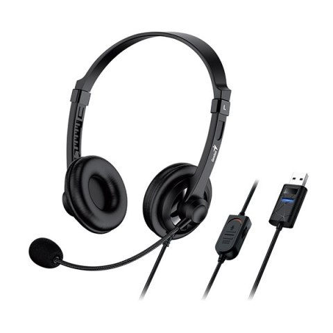 Genius HS-230U słuchawki z mikrofonem, przewodowa, czarna, USB