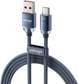 Kabel USB-A / USB-C Voltage PureCrystal 66W 200cm niebieski