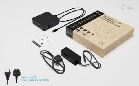 Stacja dokująca USB-C DP Dual HDMI Power Delivery 100W + Uniwersalna Ładowarka 100W