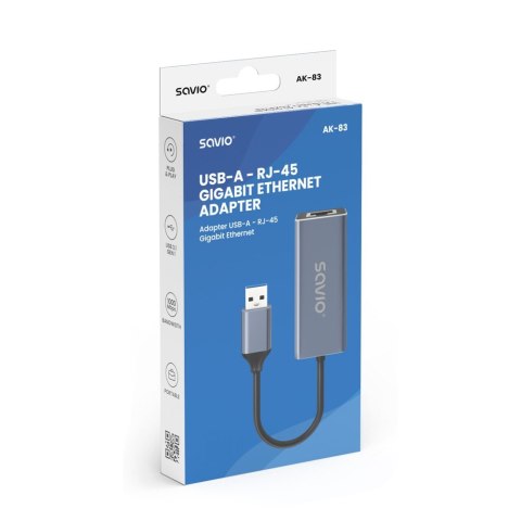 Adapter USB-A do RJ-45 Gigabit Ethernet AK-83