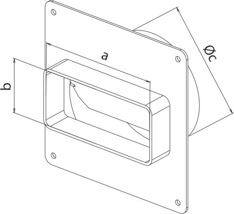 ŁĄCZNIK ZMIENNY KANAŁU PŁASK. 110*55 Z ZAW. ZWROTNYM 100MM