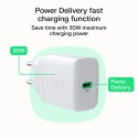 Ładowarka sieciowa USB 30W 1x USB-C BIAŁA