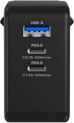 Ładowarka sieciowa Unitek 65W GaN Quick Charge (2x USB-C PD + USB-A)