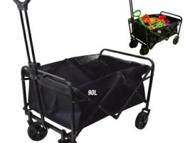 WÓZEK TRANSPORTOWY OGRODOWY SKŁADANY 90L