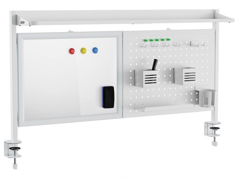 Przegroda biurkowa / organizer Ergo Office ER-301 W, max. obciążenie 10kg, biała tablica, szerokość 1116mm, biała