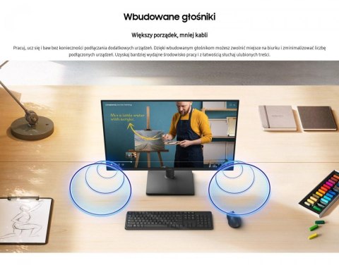 Monitor 27 cali S40GD IPS 1920x1080 FHD 16:9 2xHDMI 1xDP 2xUSB-A 2.0 1xUSB-B 5ms 100Hz HAS+PIV głośniki płaski 3YOn-Site (LS27D4