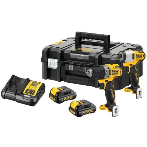 DEWALT ZESTAW COMBO 12,0V DCK2110C2T (DCD701+DCF801) 2x1,3Ah TSTAK II