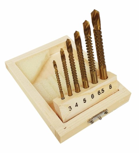 ZESTAW WIERTEŁ FREZUJĄCYCH 6szt./SILVER 3-8mm....