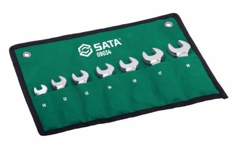 SATA ZESTAW KLUCZY PŁASKO-OCZKOWYCH KRÓTKICH Z GRZECHOTKĄ 7szy.