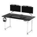 ULTRADESK UPLIFT Biurko 160X75 cm, 72-118 cm, biało-czarny