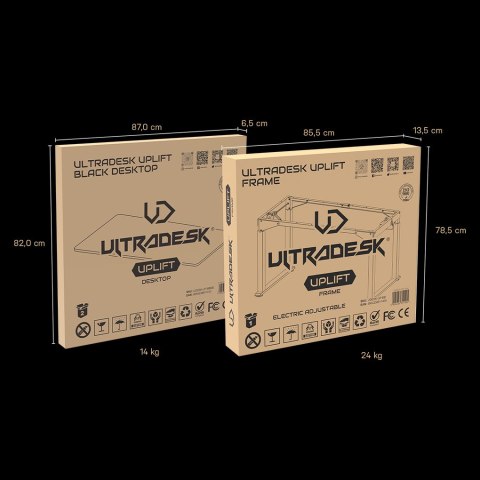 ULTRADESK UPLIFT Biurko 160x75 cm, 72-118 cm, biało-biały