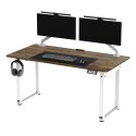 ULTRADESK UPLIFT Biurko 160x75 cm, 72-118 cm, biało-brązowy