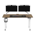 ULTRADESK UPLIFT Biurko 160x75 cm, 72-118 cm, biało-brązowy