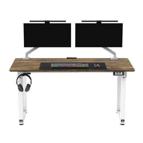 ULTRADESK UPLIFT Biurko 160x75 cm, 72-118 cm, biało-brązowy