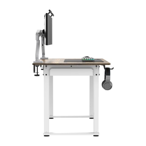 ULTRADESK UPLIFT Biurko 160x75 cm, 72-118 cm, biało-brązowy