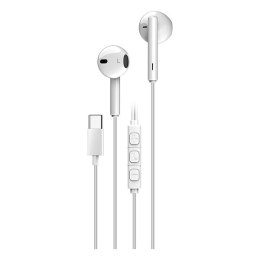 Genius HS-M366 słuchawki z mikrofonem, biała, douszne, USB Type-C