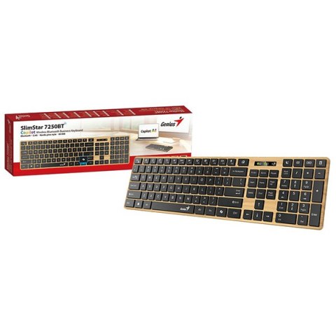 Genius Slimstar 7250BT Copilot klawiatura bezprzewodowa CZ/SK, beżowo-czarny