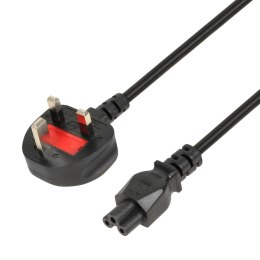 Kabel zasilający 1,8m, iBOX IKZ2UK (koniczynka) wtyczka odlewany UK, IEC320 C5, VDE, 13A