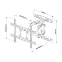 Uchwyt ścienny do TV LCD/LED 40-80cali 50kg VESA pełna regulacja czarny