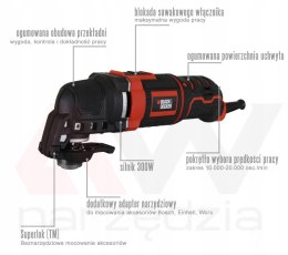 BLACK+DECKER NARZĘDZIE WIELOFUNKCYJNE 300W MT300KA WALIZKA