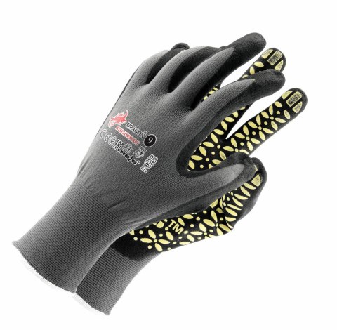 RĘKAWICE ROBOCZE DRAGON ROZ- 10 CZARNO-ŻÓŁTE