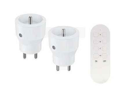 ZESTAW BEZPRZEWODOWYCH GNIAZD MINI, STEROWANYCH PILOTEM 2+1