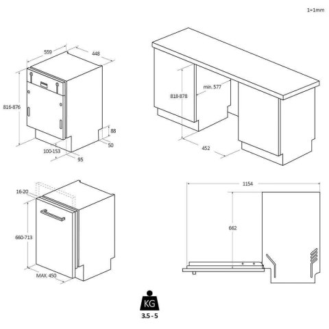 Zmywarka zintegrowana 45 cm CDIH 2D949
