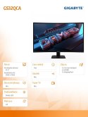 Monitor 31.5 cala GS32QCA GAMING VA QHD 180Hz DP HDMI