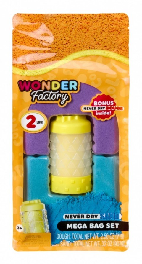 Piasek kinetyczny Wonder Factory Never Dry Sand Bag, Fioletowy, turkusowy