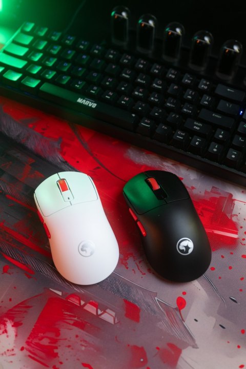 Marvo NIRO 60 Mysz biała, 12000DPI, Tri-Mode