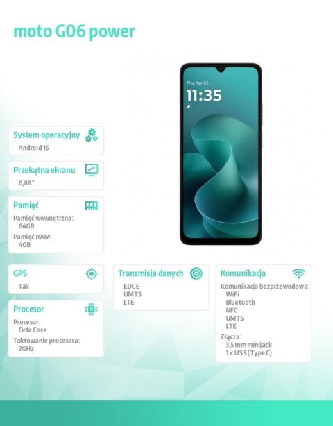 Smartfon moto G06 power 4/64GB Tapestry