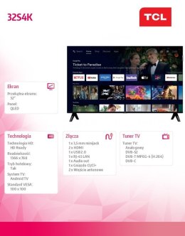 Telewizor LED 32 cale 32S4K