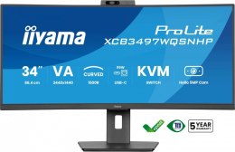 Monitor 34 cale XCB3497WQSNPH-B1,VA,UWQHD,1500R,USB-C Dock 95W, RJ45, KVM,2x5W, kamera 5MP, /5y/