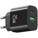 Ładowarka sieciowa 25W 1xUSB-C 1xUSB-A Fast Charging Czarna
