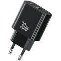 Ładowarka sieciowa 30W 1xUSB-C 1xUSB-A Fast czarging Czarna