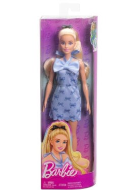 Lalka Barbie Fashionistas Niebieska sukienka w kokardki