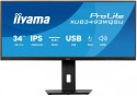 Monitor ProLite 34 cale XUB3493WQSU-B6 IPS,UWQHD,DP,2xHDMI,HAS,21:9,400cd, 120Hz,1000:1,1ms, USB HUBx4, 2x5W,