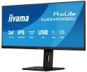 Monitor ProLite 34 cale XUB3493WQSU-B6 IPS,UWQHD,DP,2xHDMI,HAS,21:9,400cd, 120Hz,1000:1,1ms, USB HUBx4, 2x5W,