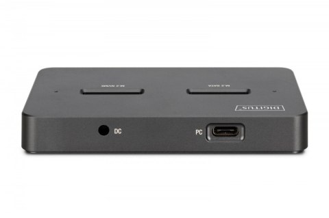 Stacja dokująca USB-C 3.2 Gen2 dla dysków SSD M.2 Duo NVMe oraz SATA (max. 2x 4 TB) z czytnikiem kart SD-Express 7.1 (max. 2 TB)